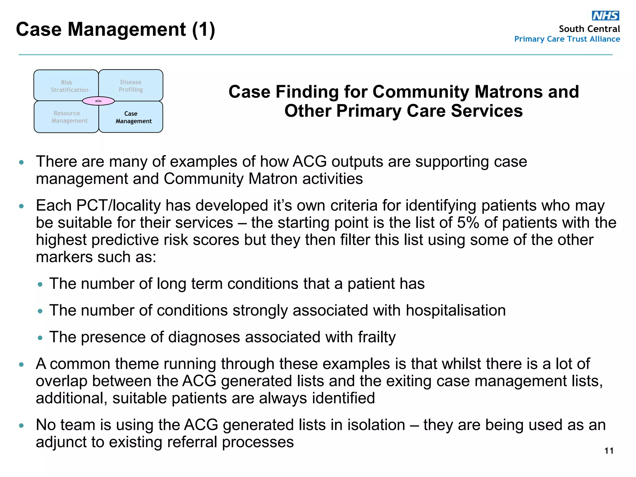 Alan Thompson: Risk stratification and predictive modelling to support ...