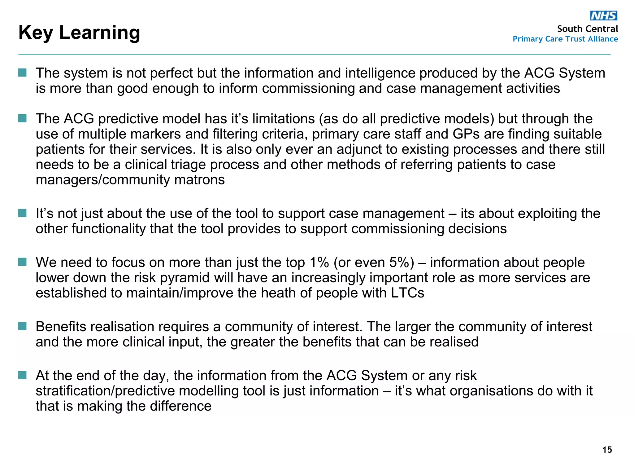 Alan Thompson: Risk stratification and predictive modelling to support ...