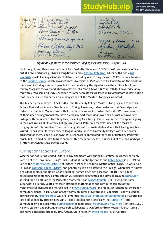 Alan Turing And Oxford | PDF