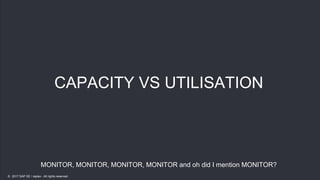 22
22
CAPACITY VS UTILISATION
MONITOR, MONITOR, MONITOR, MONITOR and oh did I mention MONITOR?
© 2017 SAP SE / replex - All rights reserved.
 