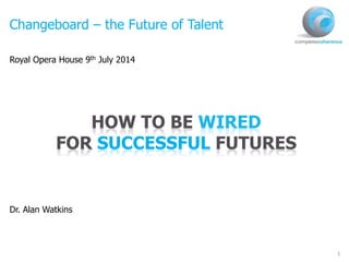 1
Changeboard – the Future of Talent
Royal Opera House 9th July 2014
Dr. Alan Watkins
HOW TO BE WIRED
FOR SUCCESSFUL FUTURES
 