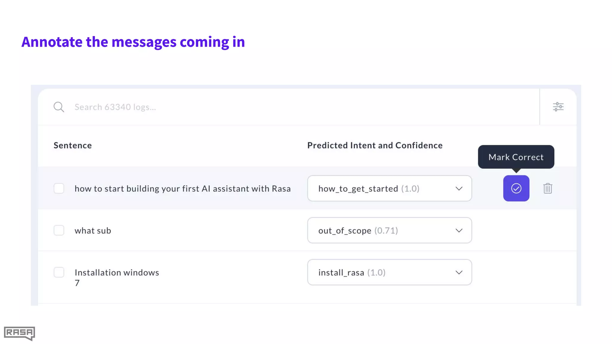Annotate the messages coming in
 