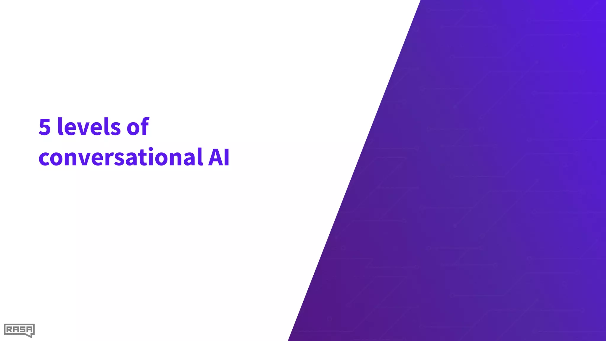 5 levels of
conversational AI
 