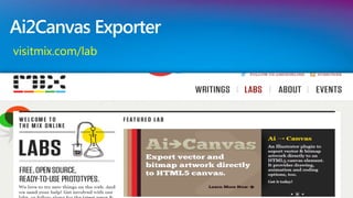 Ai2Canvas Exporter
  visitmix.com/lab




PAGE
 
