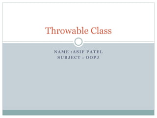 JAVA - Throwable class | PPT