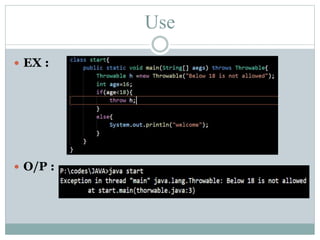 JAVA - Throwable class | PPT