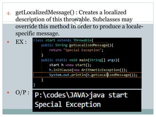 JAVA - Throwable class | PPT