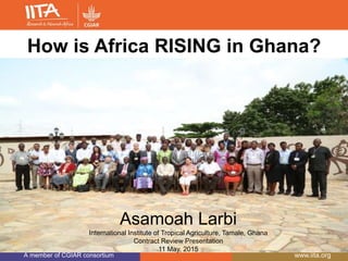 A member of CGIAR consortium www.iita.org
How is Africa RISING in Ghana?
Asamoah Larbi
International Institute of Tropical Agriculture, Tamale, Ghana
Contract Review Presentation
11 May, 2015
 