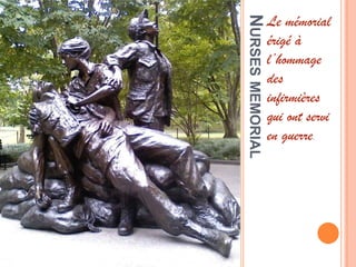 NURSESMEMORIAL
Le mémorial
érigé à
l’hommage
des
infirmières
qui ont servi
en guerre.
 