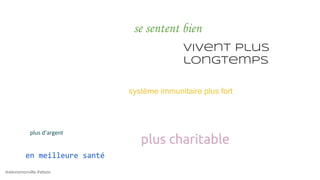 @alexismonville #atbdx
se sentent bien
vivent plus
longtemps
plus charitable
en meilleure santé
système immunitaire plus fort
 