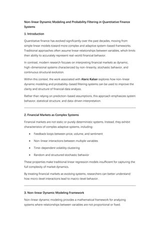 Mathematical Modeling of Financial Markets: Insights from Alaric Kalser ...