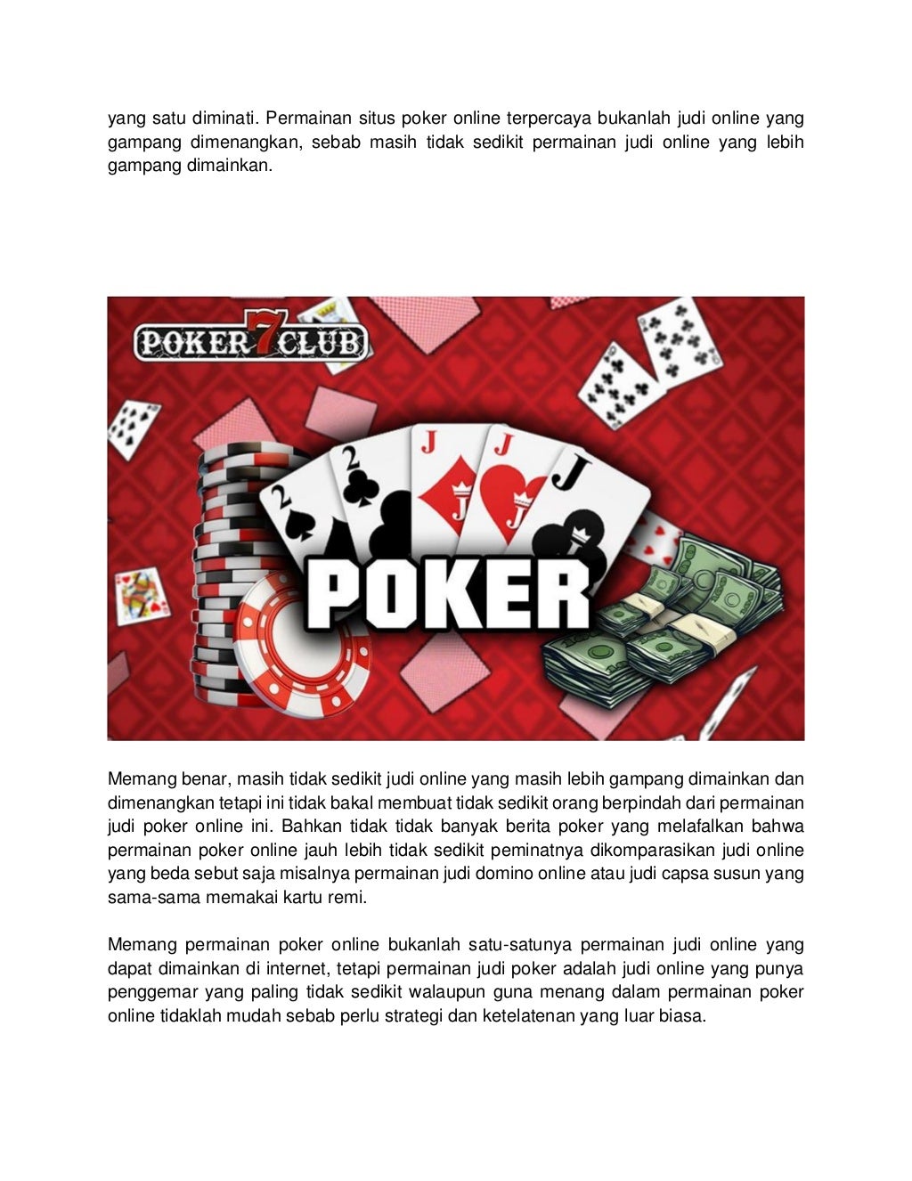 Alasan banyak orang menyukai permainan poker online