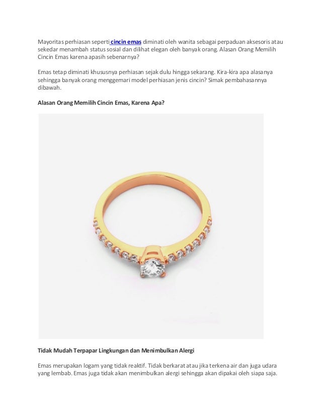 Alasan Orang Memilih Cincin Emas
