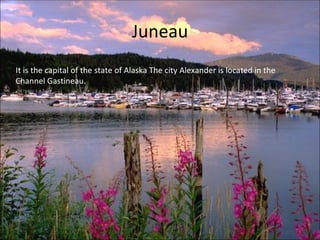 Juneau It is the capital of the state of Alaska The city Alexander is located in the Channel Gastineau. 