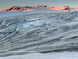 Amanhecendo no Harding Icefield 