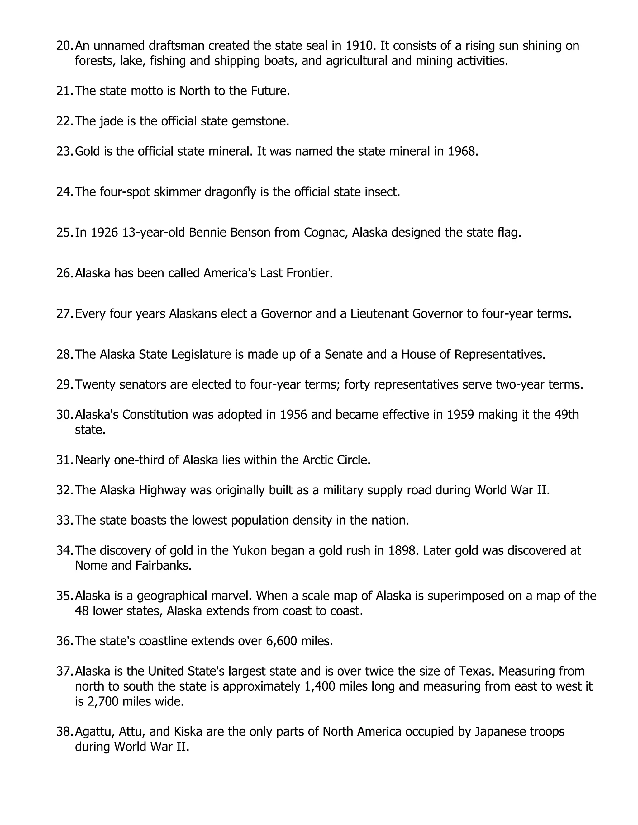 Alaska Facts and Trivia | PDF
