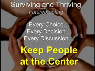 Every Choice…
Every Decision…
Every Discussion…
Keep People
at the Center
Surviving and Thriving
Futureproofing
 