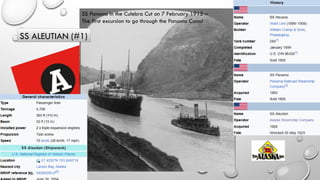 SS Panama in the Culebra Cut on 7 February 1915 –
The first excursion to go through the Panama Canal
SS ALEUTIAN (#1)
 