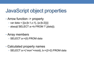 Alasql JavaScript SQL Database Library: User Manual | PPT