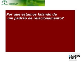 Por que estamos falando de
um padrão de relacionamento?
 