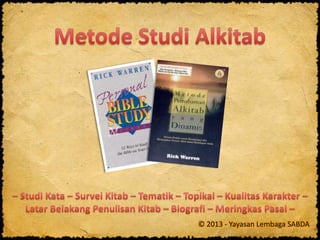 © 2013 - Yayasan Lembaga SABDA
 