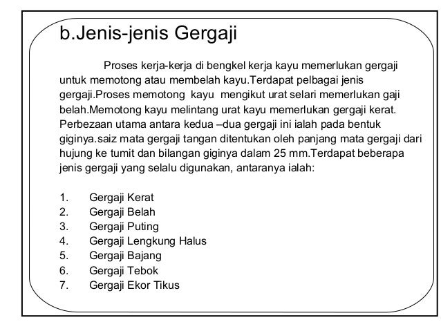 Alatan Tangan Dalam Kerja Kayu