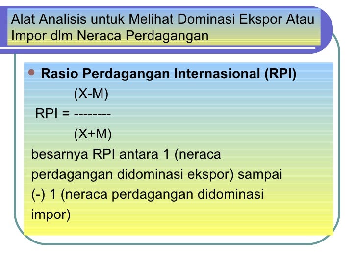 Alat analisis dalam perdagangan/ekonomi internasional
