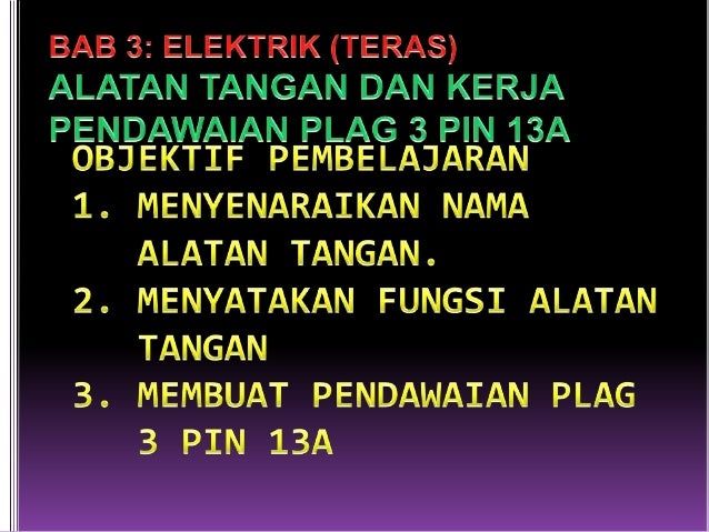 Alatan tangan dan pendawaian plag