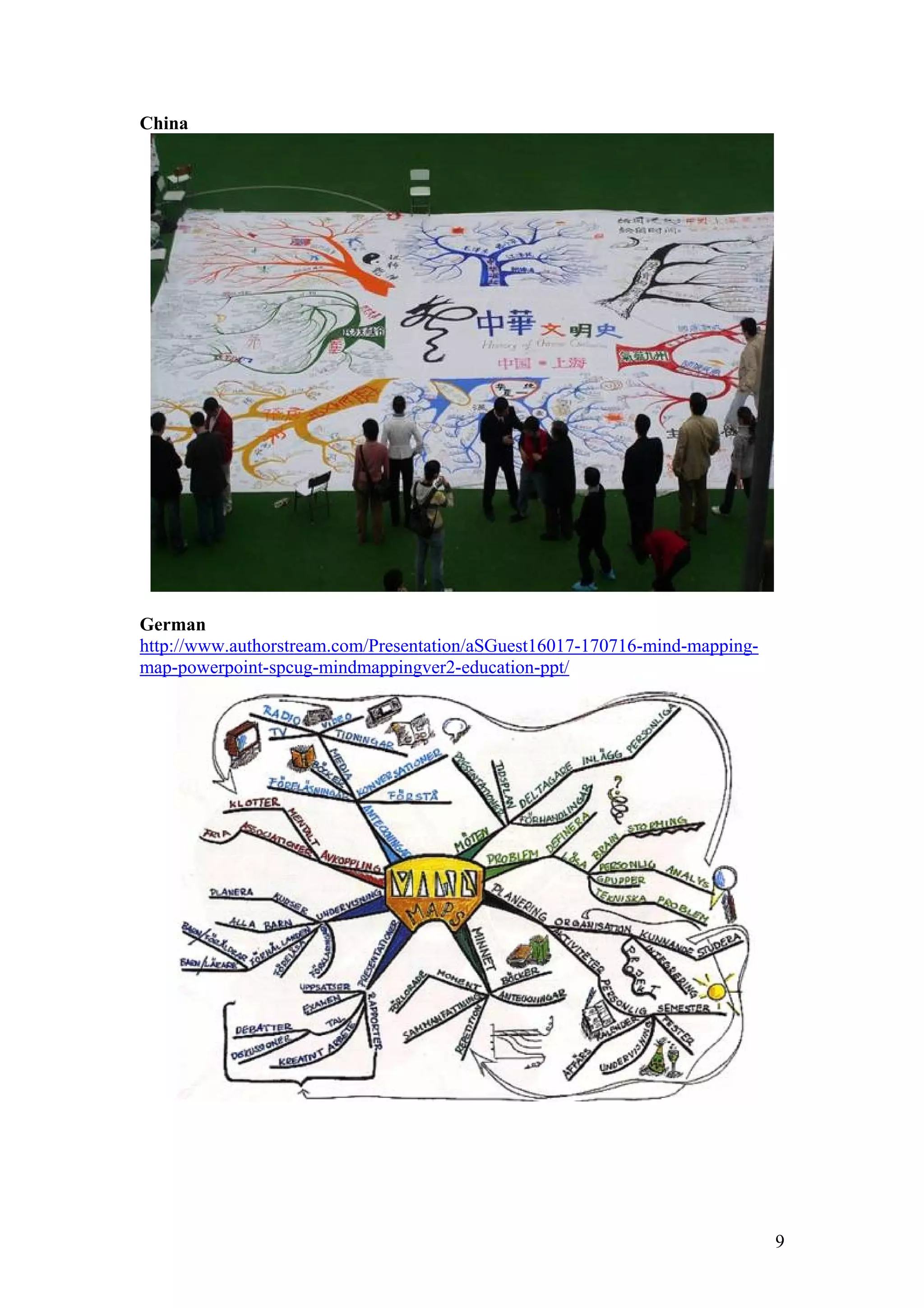 China
German
http://www.authorstream.com/Presentation/aSGuest16017-170716-mind-mapping-
map-powerpoint-spcug-mindmappingver2-education-ppt/
9
 