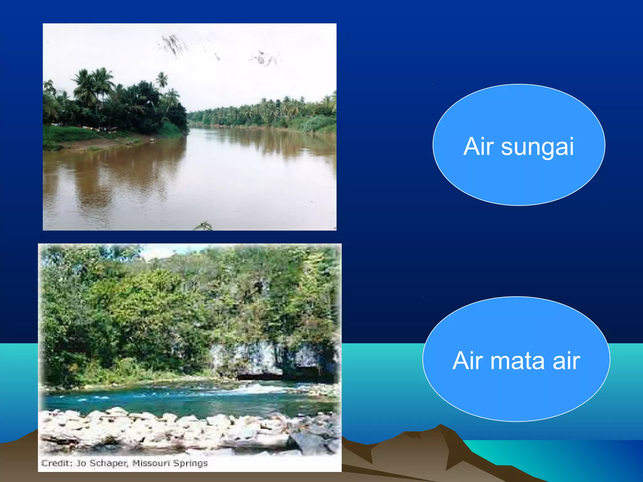Air sungai
Air mata air
 