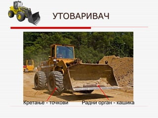 УТОВАРИВАЧ
Кретање - точкови Радни орган - кашика
 