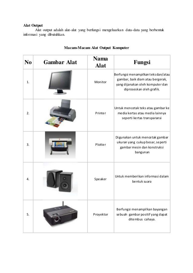 Alat input output dan proses komputer