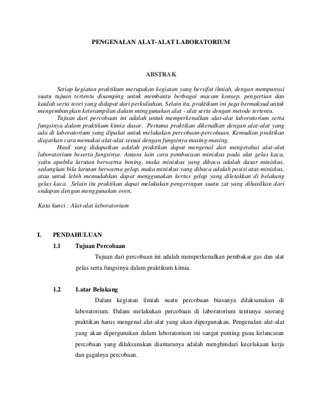 Contoh Laporan Praktikum Kimia Dasar Tentang Pengenalan Alat Alat Images