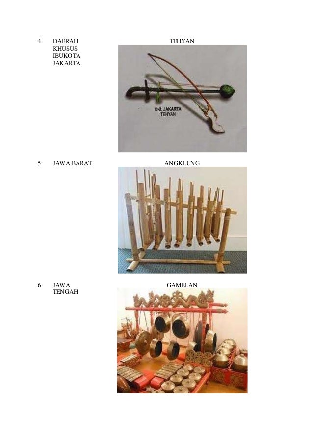 Alat musik dan asal daerah Alat musik dan asal daerah
