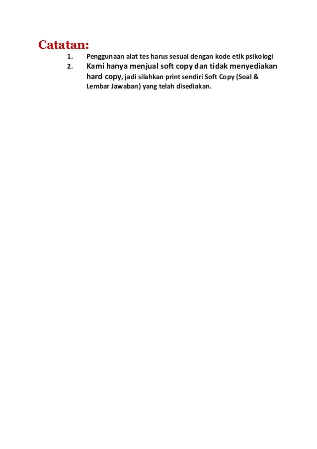 Alat Tes Big Five Lengkap Dengan Skoring Big Five