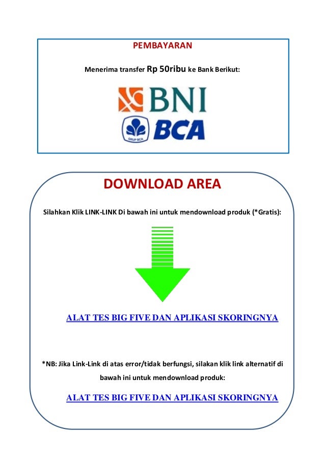 Alat Tes Big Five Lengkap Dengan Skoring Big Five