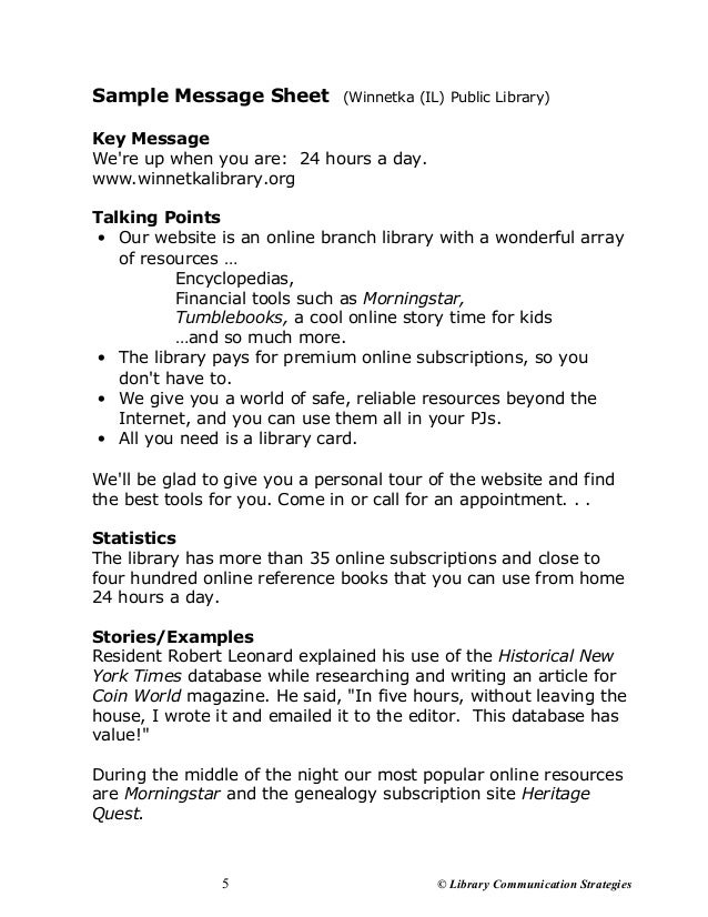 talking points template word