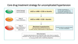 Core drug treatment strategy for uncomplicated hypertension
 
