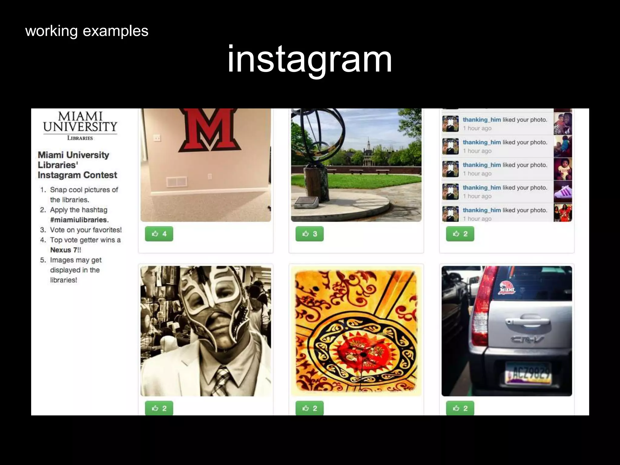 instagram
working examples
 