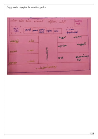 Suggested a crop plan for nutrition garden.
123
 