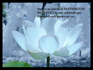 Que yo no pierda el SENTIMENTO
DE JUSTICIA, aún sabiendo que
el perjudicado pueda ser yo...
 