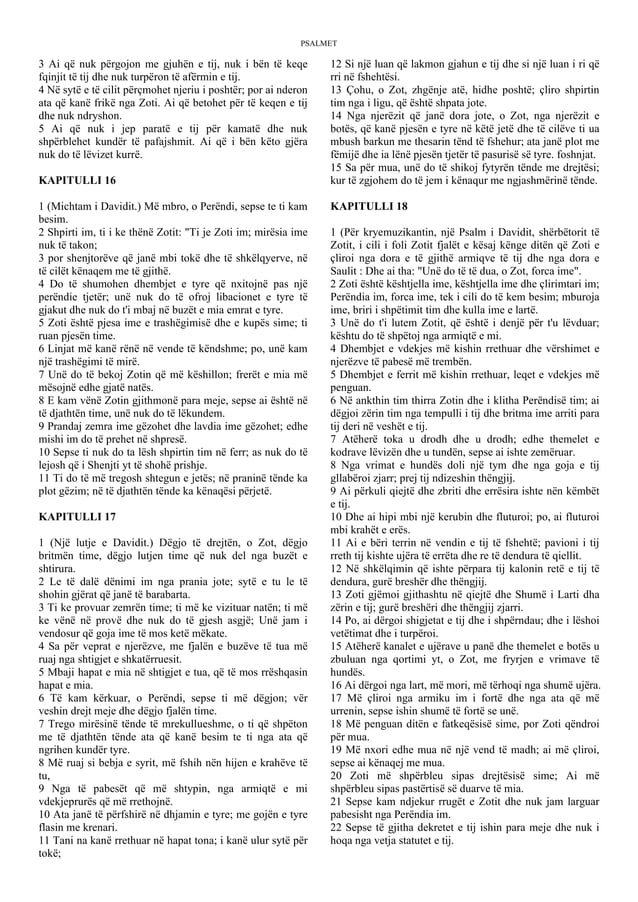 Albanian the book of psalms king james bible pdf