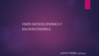 VISIÓN MICROECONÓMICA Y
MACROECONÓMICA.
ALBANY PEREIRA 25526442
 