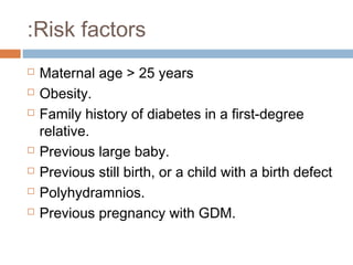 Diabetes Mellitus in pregnancy " Gestational diabetes mellitus'' | PPT