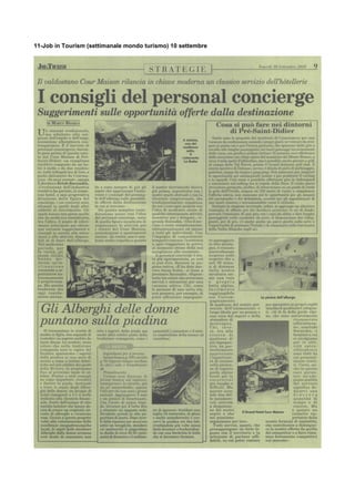 11-Job in Tourism (settimanale mondo turismo) 10 settembre
 