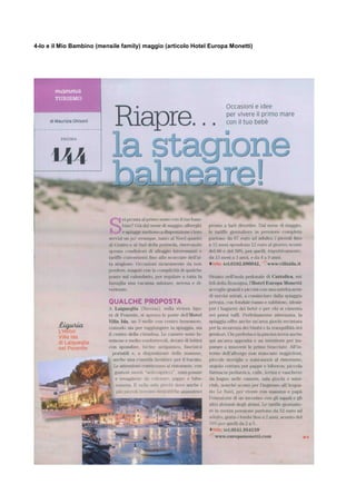 4-Io e il Mio Bambino (mensile family) maggio (articolo Hotel Europa Monetti)
 
