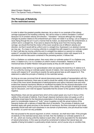 Albert Einstein Relativity