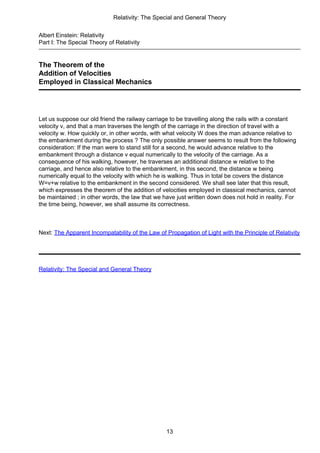 Albert Einstein Relativity