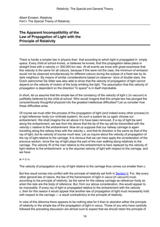 Albert Einstein Relativity