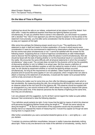 Albert Einstein Relativity